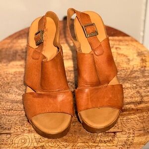 Kork-Ease Tan Leather Open-Toe Mules